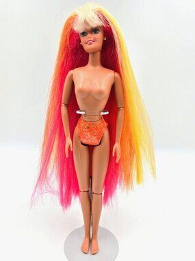 1996 Hula Hair Barbie Doll 17047 Vintage Mattel Long Rainbow Hair Read